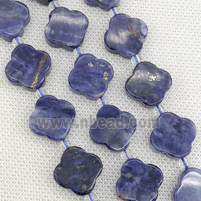 Natural Blue Sodalite Clover Beads