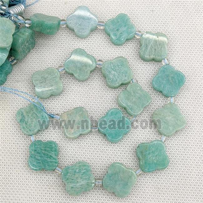 Natural Green Amazonite Clover Beads