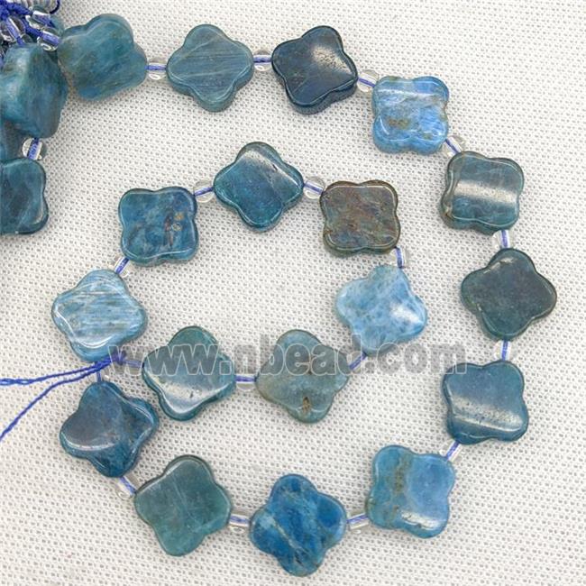 Natural Blue Apatite Clover Beads