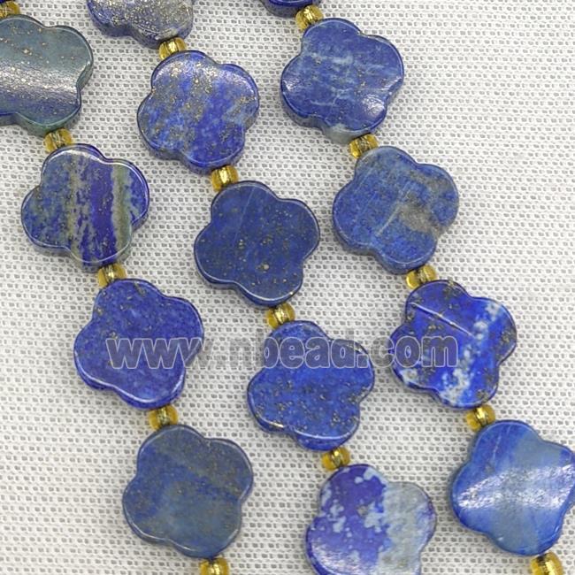 Natural Lapis Lazuli Clover Beads Blue