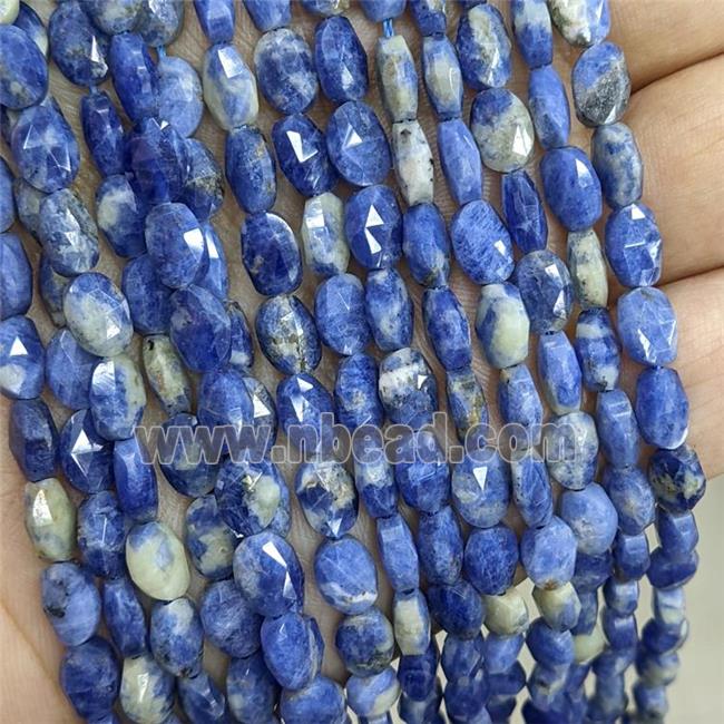 Natural Blue Sodalite Beads Faceted Oval