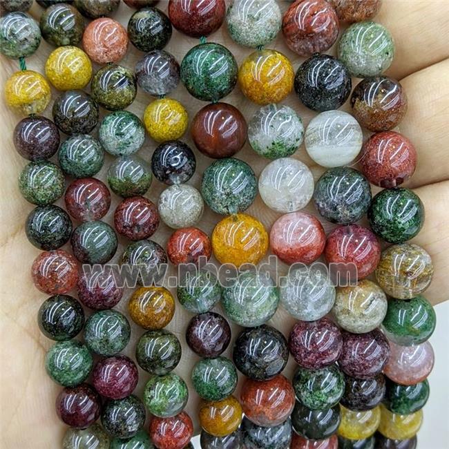 Natural Lodalite Beads Dye Mixed Color Smooth Round