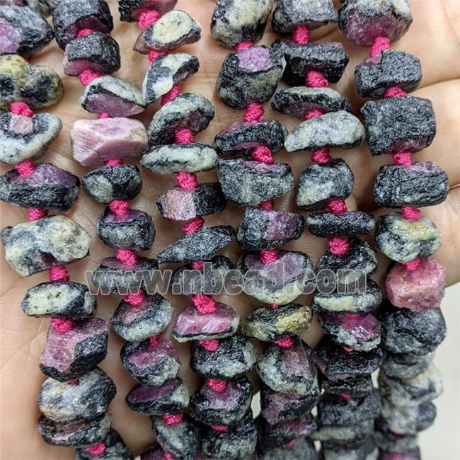 Natural Ruby Nugget Chips Beads Rough Freeform C-Grade