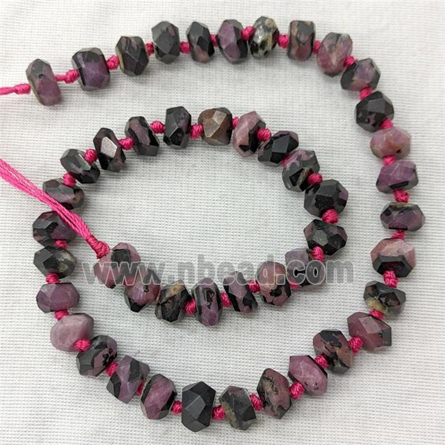 Natural Ruby Rondelle Beads Faceted C-Grade