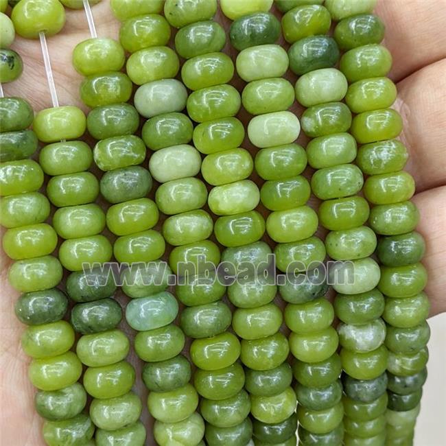 Chinese Taiwan Jadeite Beads Green Smooth Rondelle