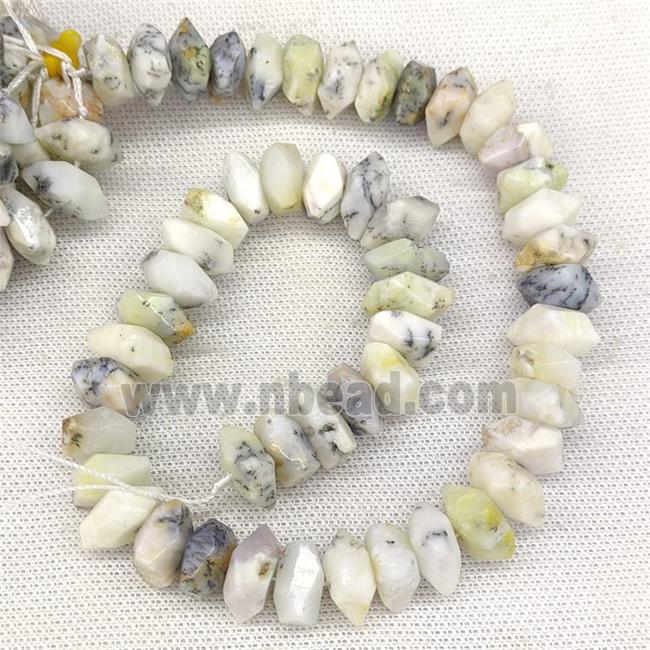 Natural White Moss Opal Spacer Beads Faceted Square