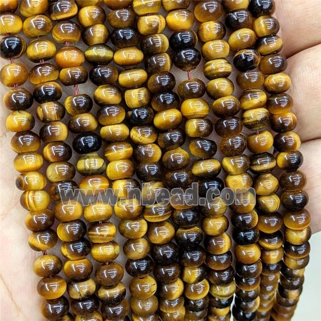 Natural Tiger Eye Stone Beads Smooth Rondelle