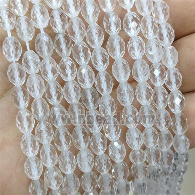 Natural Clear Quartz Beads Faceted Rice