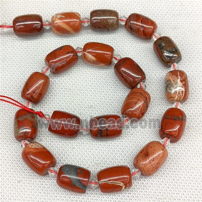 Natural Red Jasper Barrel Beads Smooth