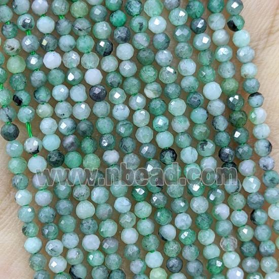 Natural Green Emerald Beads Faceted Round