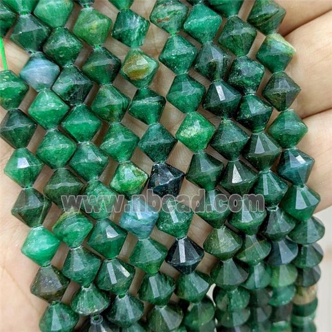 Natural Green Mica Verdite Bicone Beads Fuchsite