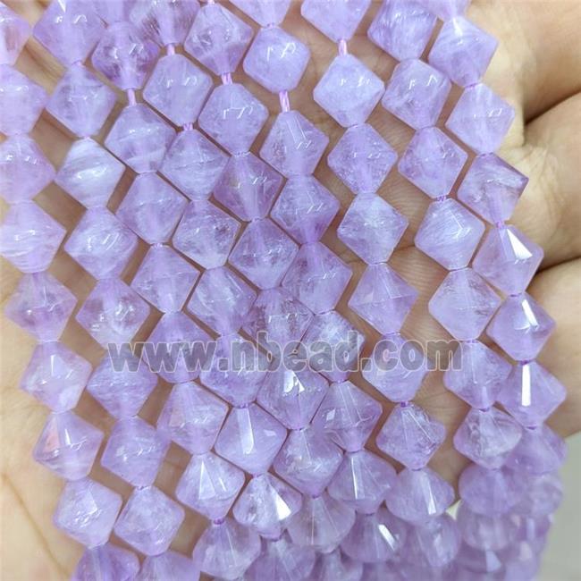 Natural Purple Chalcedony Bicone Beads