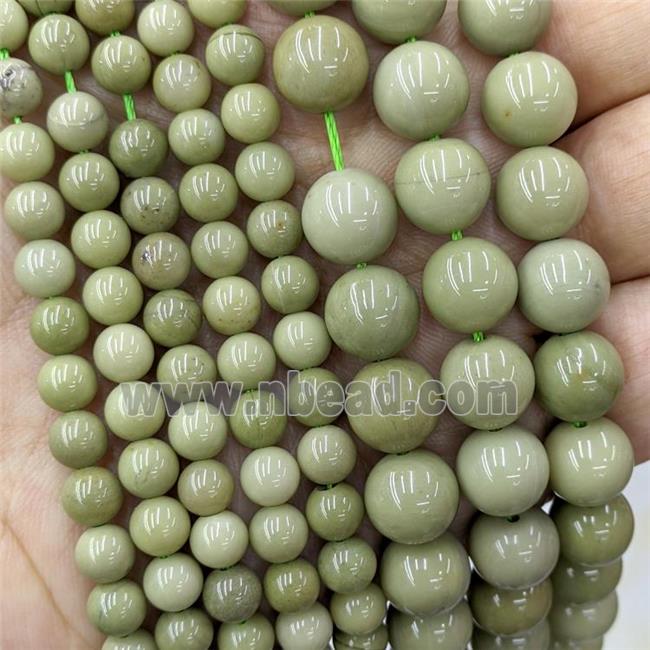 Natural Alashan Agate Beads Match Green Smooth Round