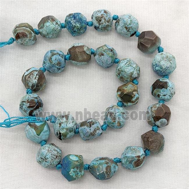 Natural Ocean Jasper Nugget Beads Blue Dye Faceted Freeform