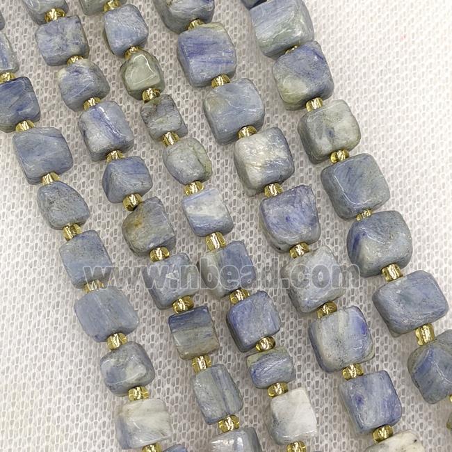 Natural Blue Kyanite Cube Beads