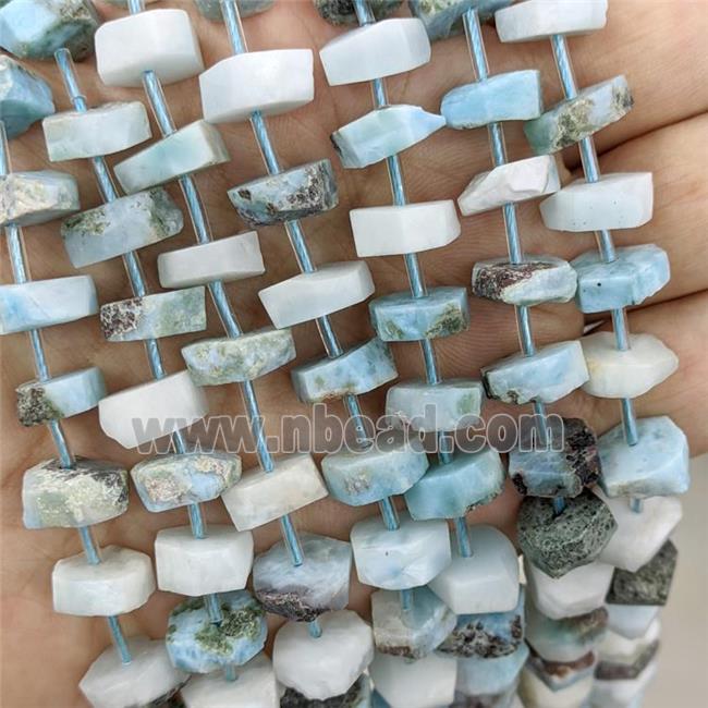 Natural Larimar Heshi Spacer Beads Blue