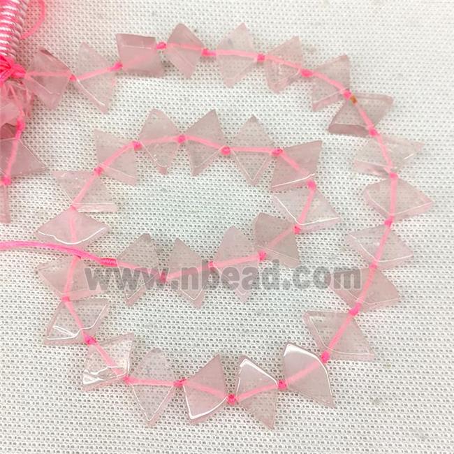 Natural Pink Rose Quartz Rhombus Beads
