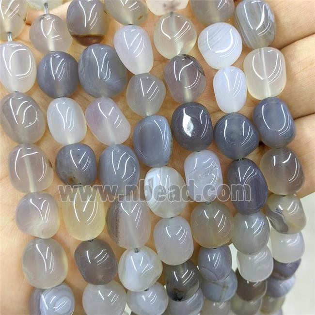 Natural Gray Agate Chips Beads Freeform