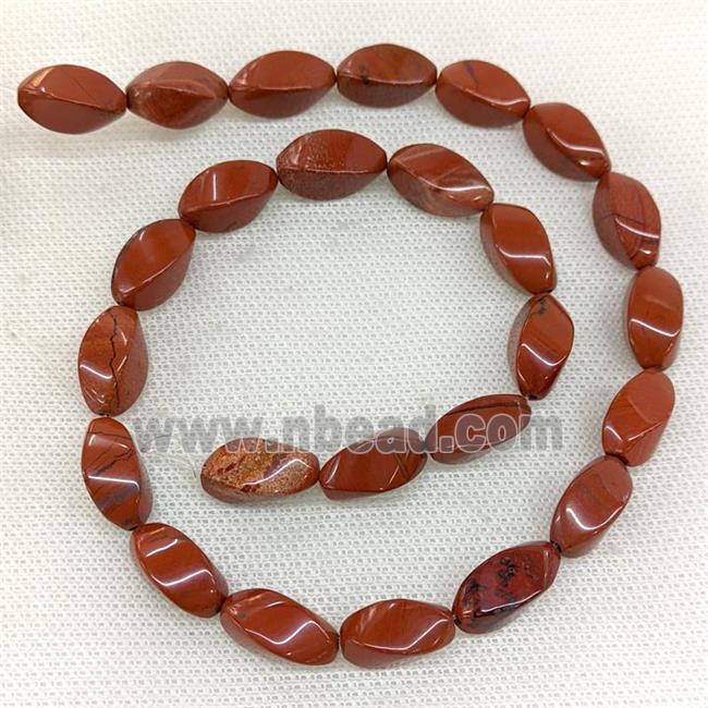Natural Red Jasper Twist Beads