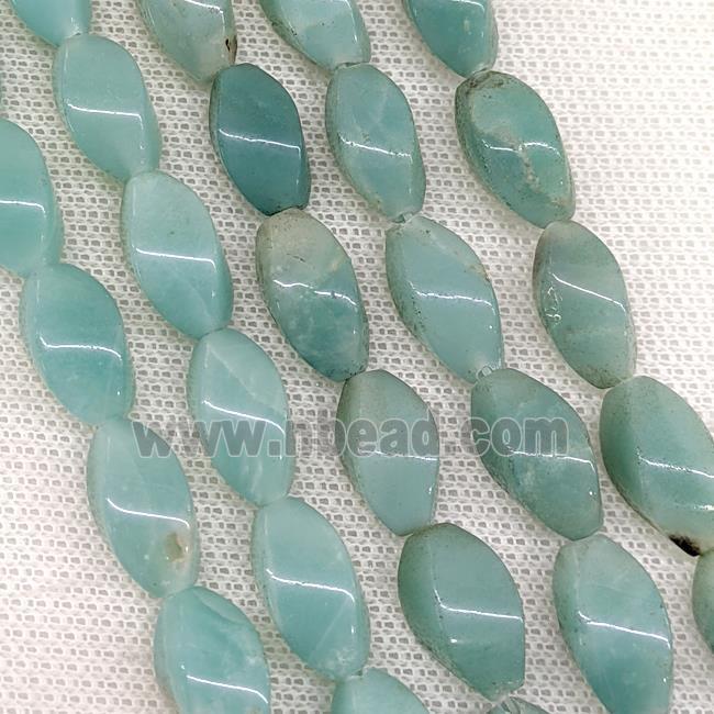 Natural Blue Chinese Amazonite Twist Beads
