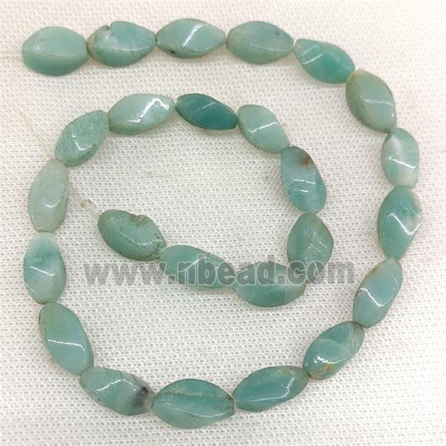 Natural Blue Chinese Amazonite Twist Beads
