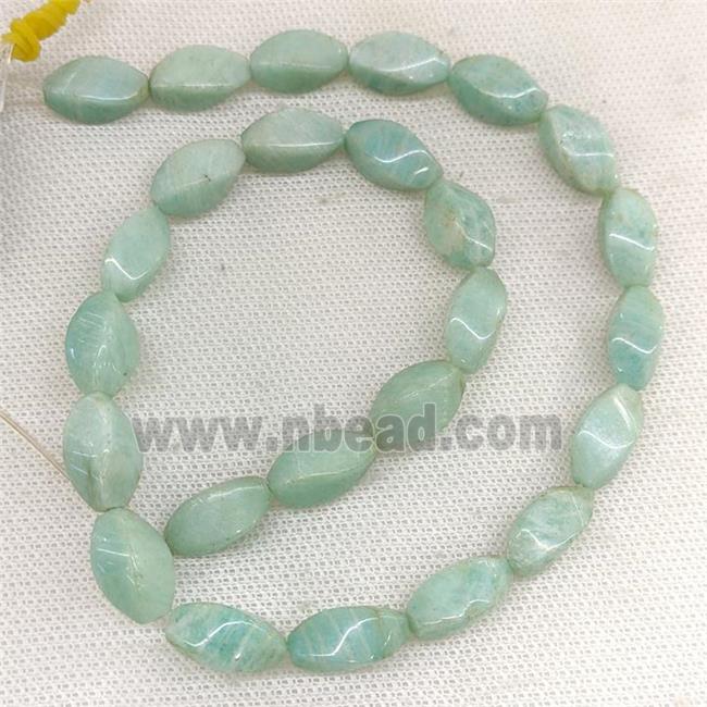 Natural Green Amazonite Twist Beads