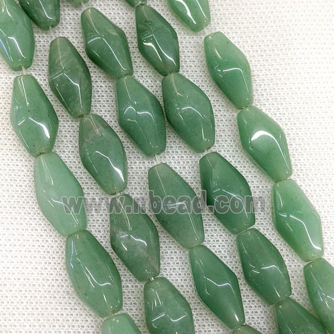 Natural Green Aventurine Rice Beads Faceted