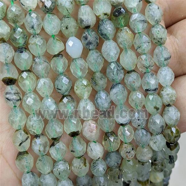 Natural Green Prehnite Beads Faceted Rice