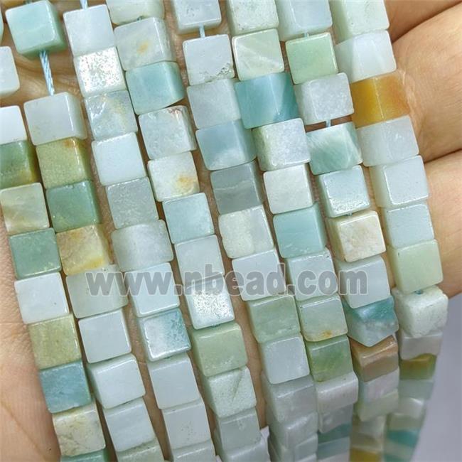 Natural Chinese Amazonite Cube Beads