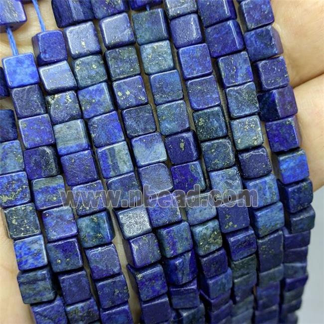 Natural lapis Lazuli Cube Beads Blue