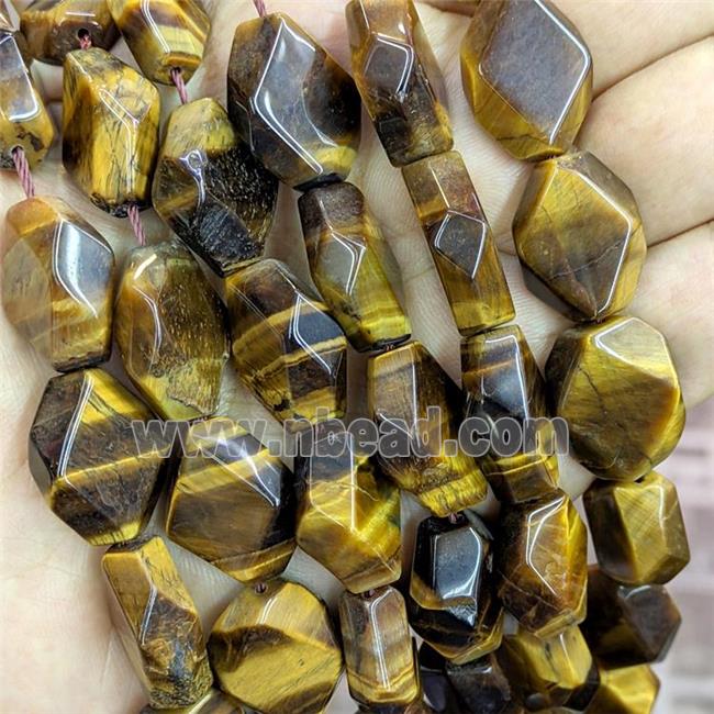 Natural Tiger Eye Stone Beads Faceted Rhombus
