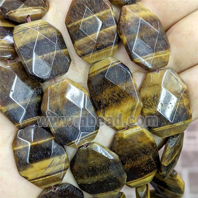 Natural Tiger Eye Stone Silce Beads Faceted