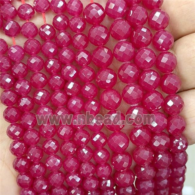 Natural Ruby Corundum Beads Red Heat Faceted Round