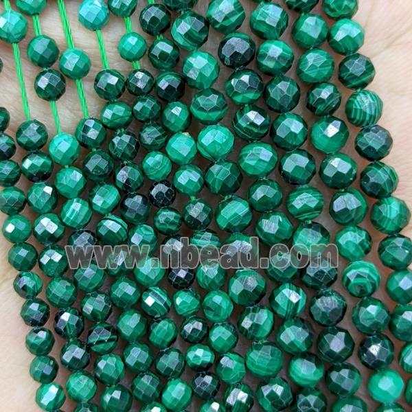 Natural Malachite Beads Green Tiny Faceted Round