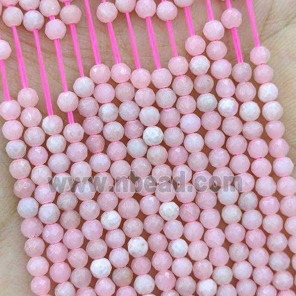 Natural Chinese Pink Opal Beads Faceted Round