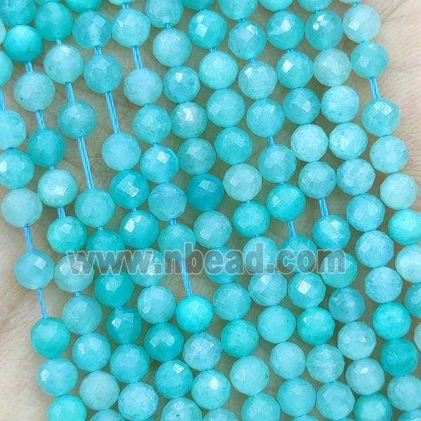 Natural Green Amazonite Beads Faceted Round