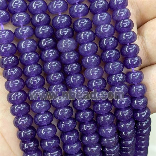 Purple Jade Beads Dye Smooth Rondelle