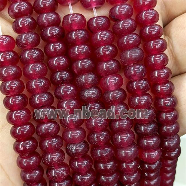 Red Jade Beads Smooth Rondelle Dye
