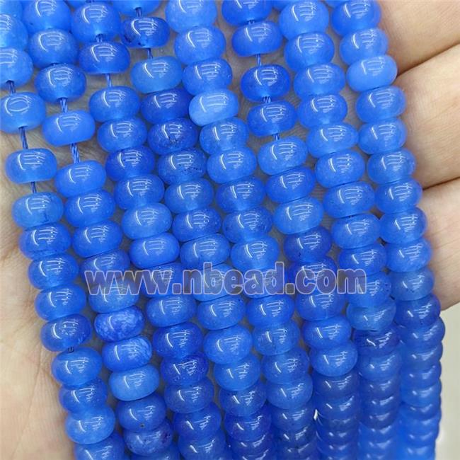 Blue Jade Rondelle Beads Smooth Dye