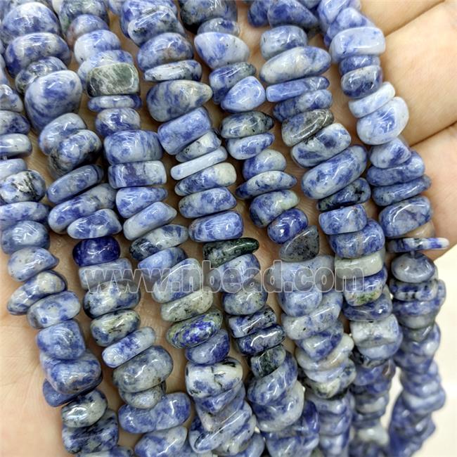 Natural Blue Dalmatian Jasper Beads Chips Freeform