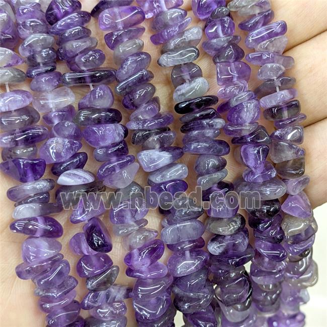 Natural Amethyst Beads Chips Freeform Purple