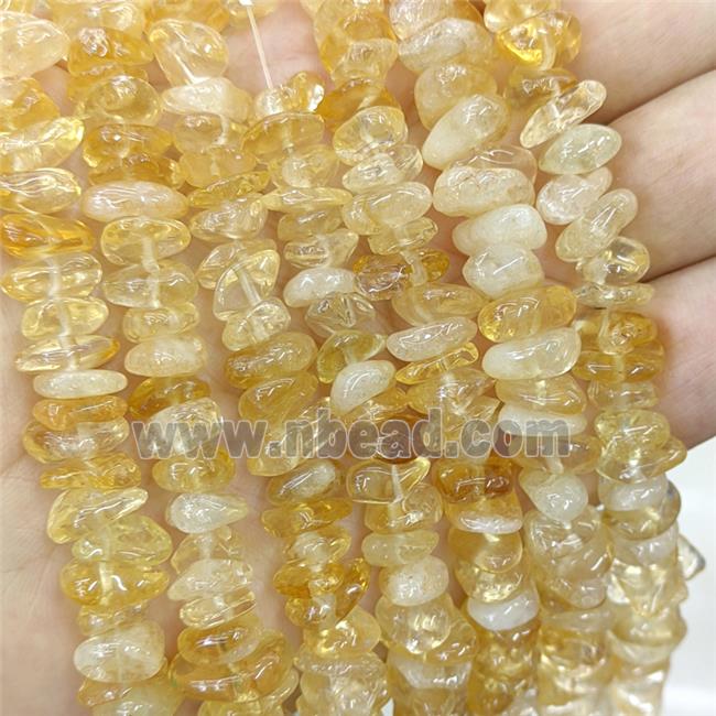 Natural Citrine Beads Chips Yellow Freeform