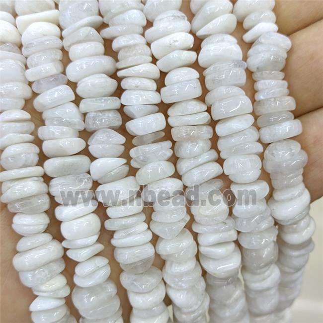 Natural White Moonstone Chips Beads Freeform