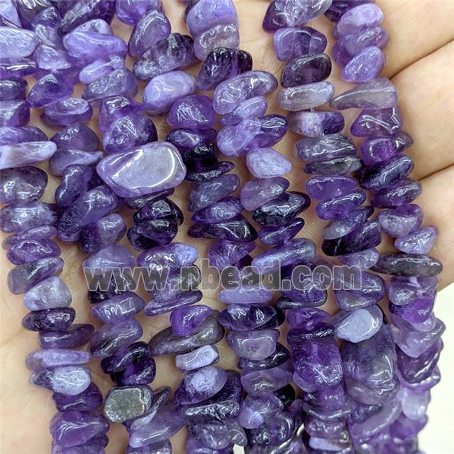 Natural Purple Amethyst Chips Beads Freeform