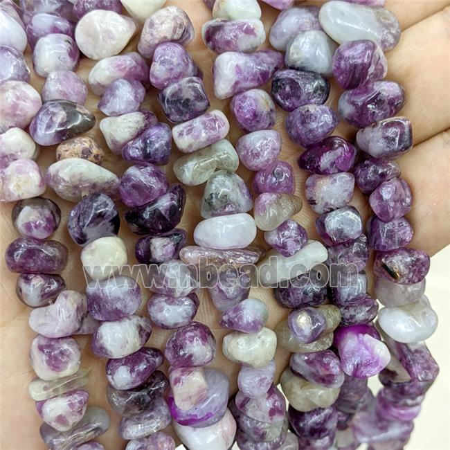 Natural Purple Lepidolite Chip Beads Freeform