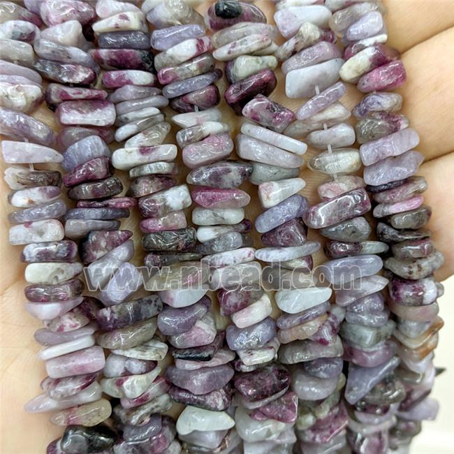 Natural Plum Blossom Tourmaline Chips Beads Freeform Purple