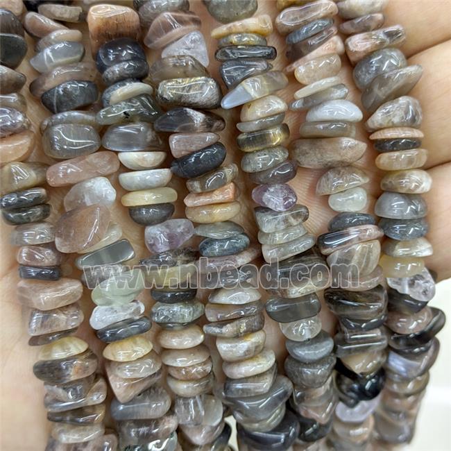Natural Black Sunstone Chips Beads Freeform