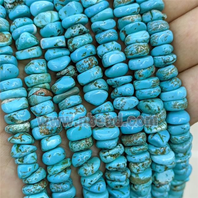 Natural Magnesite Turquoise Beads Chips Freeform