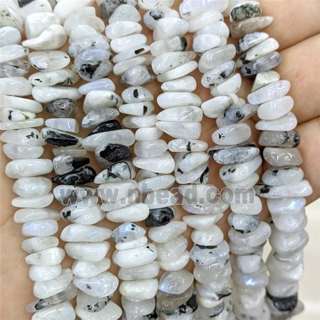 Natural White Moonstone Beads Chips Freeform