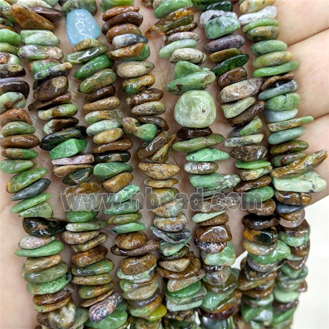 Natural Green Opal Beads Chips Freeform